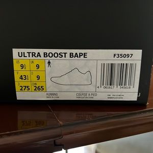 Mens 9.5 bape ultra boost